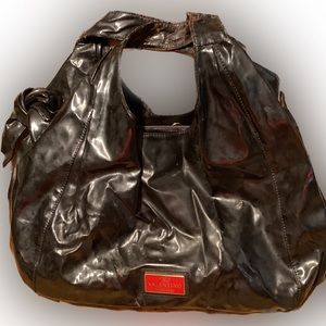 Valentino Garavani Patent Leather Hobo Shoulder Bag Big Side Bow AS IS  PEELING